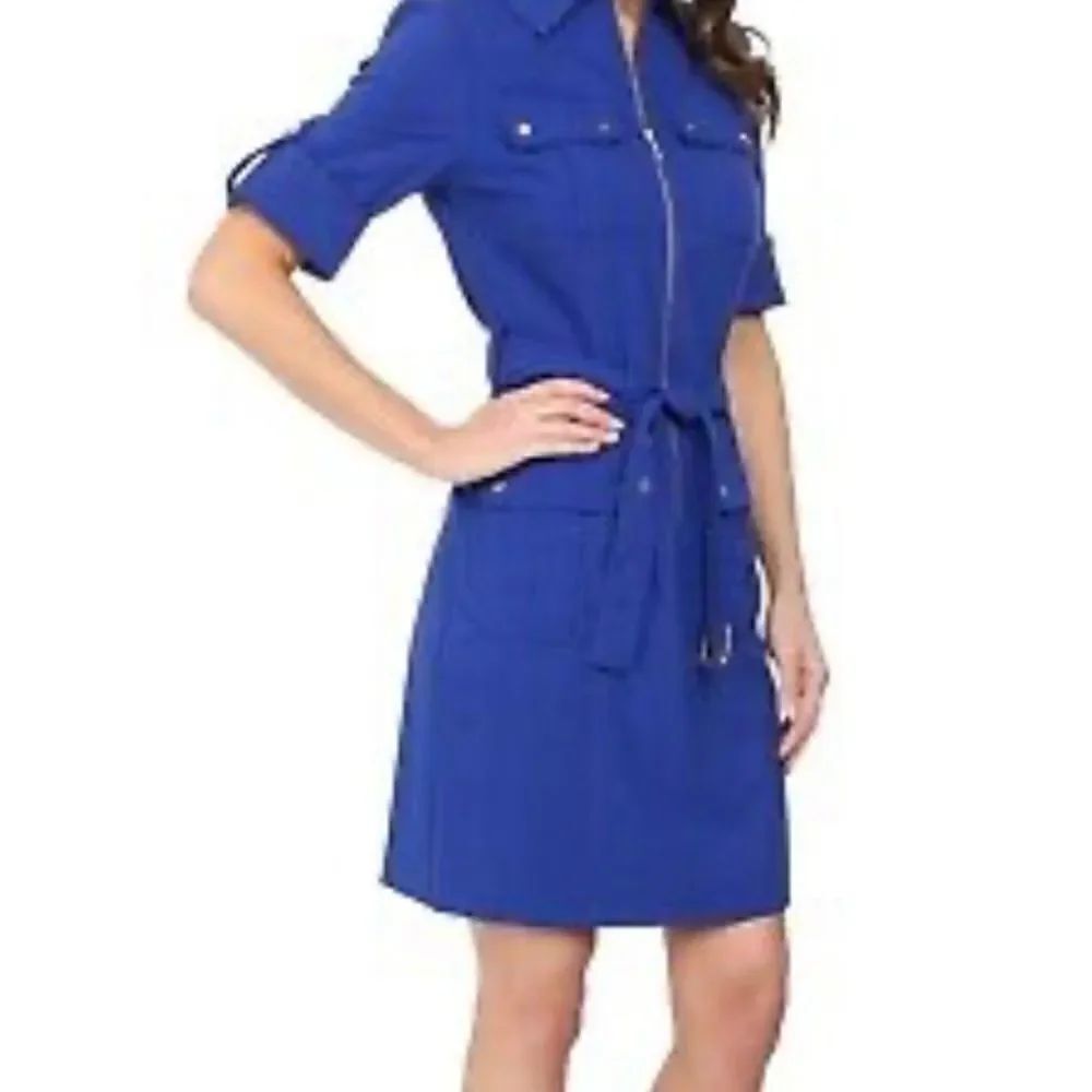 NWOT Michael Kors Blue Dress with Gold Accents. SZ S
